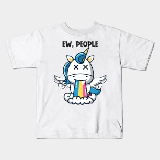 Unicorn's Solitude: Embracing the Mystical Away from People Kids T-Shirt